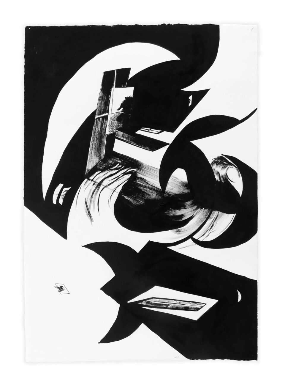 Wazo (03), encre de chine et gouache sur papier, 91 x 62 cm, 2022