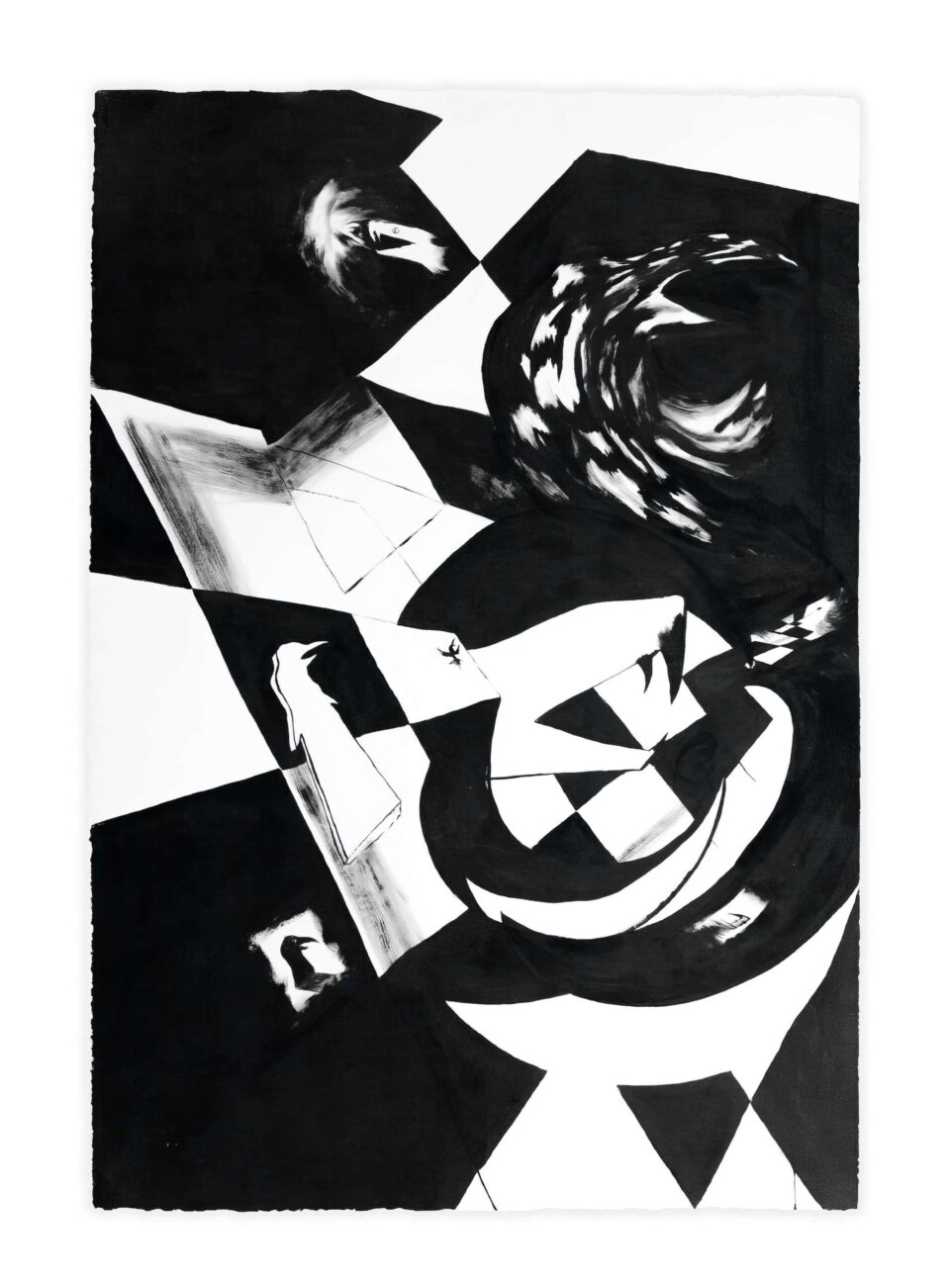 Wazo (04), encre de chine et gouache sur papier, 112 x 78 cm, 2022