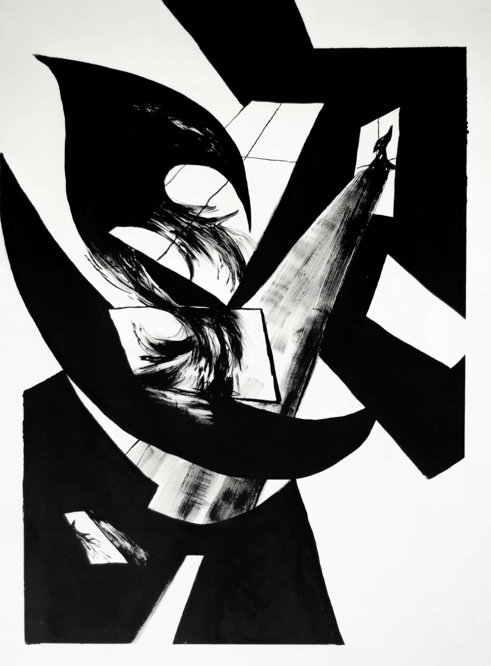 Wazo (07), encre de chine et gouache sur papier, 80 x 60 cm, 2022