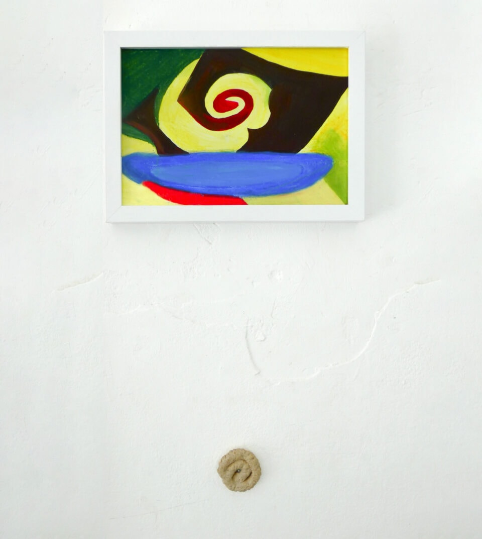 Cassiopée Acrylique, encre et pastel sur papier toilé, encadré 23,5 x 32 x 3 cm, 2023
